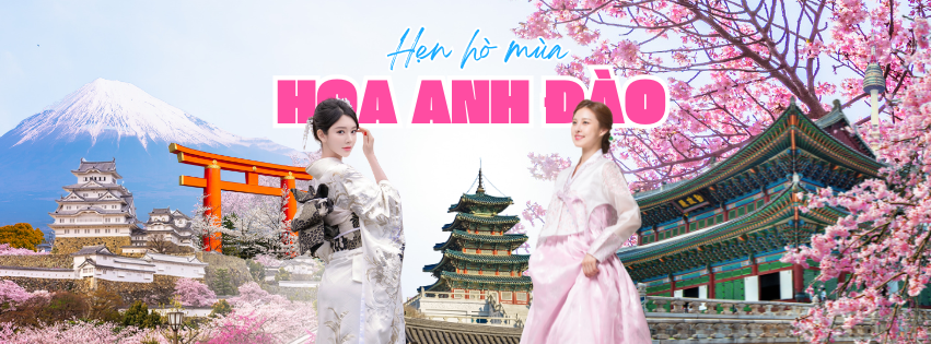 Tour hoa anh đào Hàn Nhật 2026