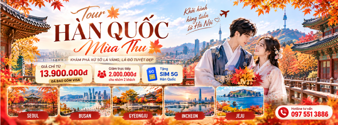 TOUR HÀN QUỐC MÙA THU 2026